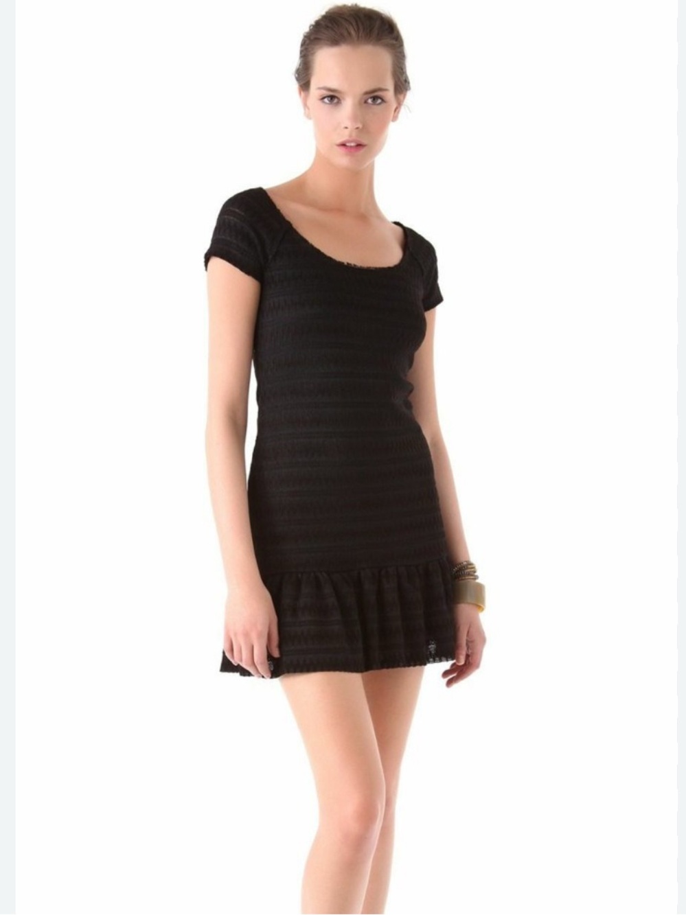 Free People Cozy Day Flounce Knit Dress